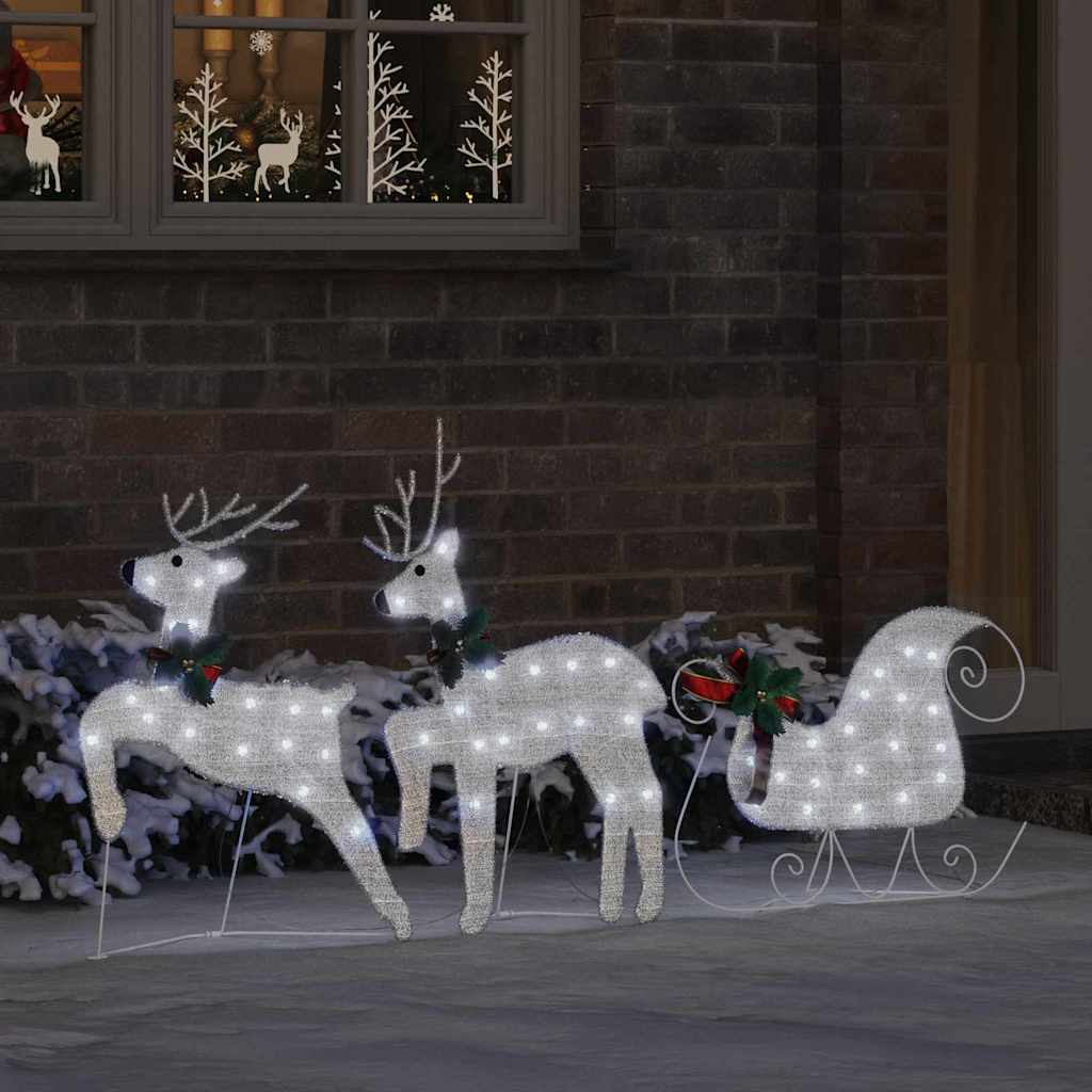 LED Reindeers 3 pcs Cold White Fabric