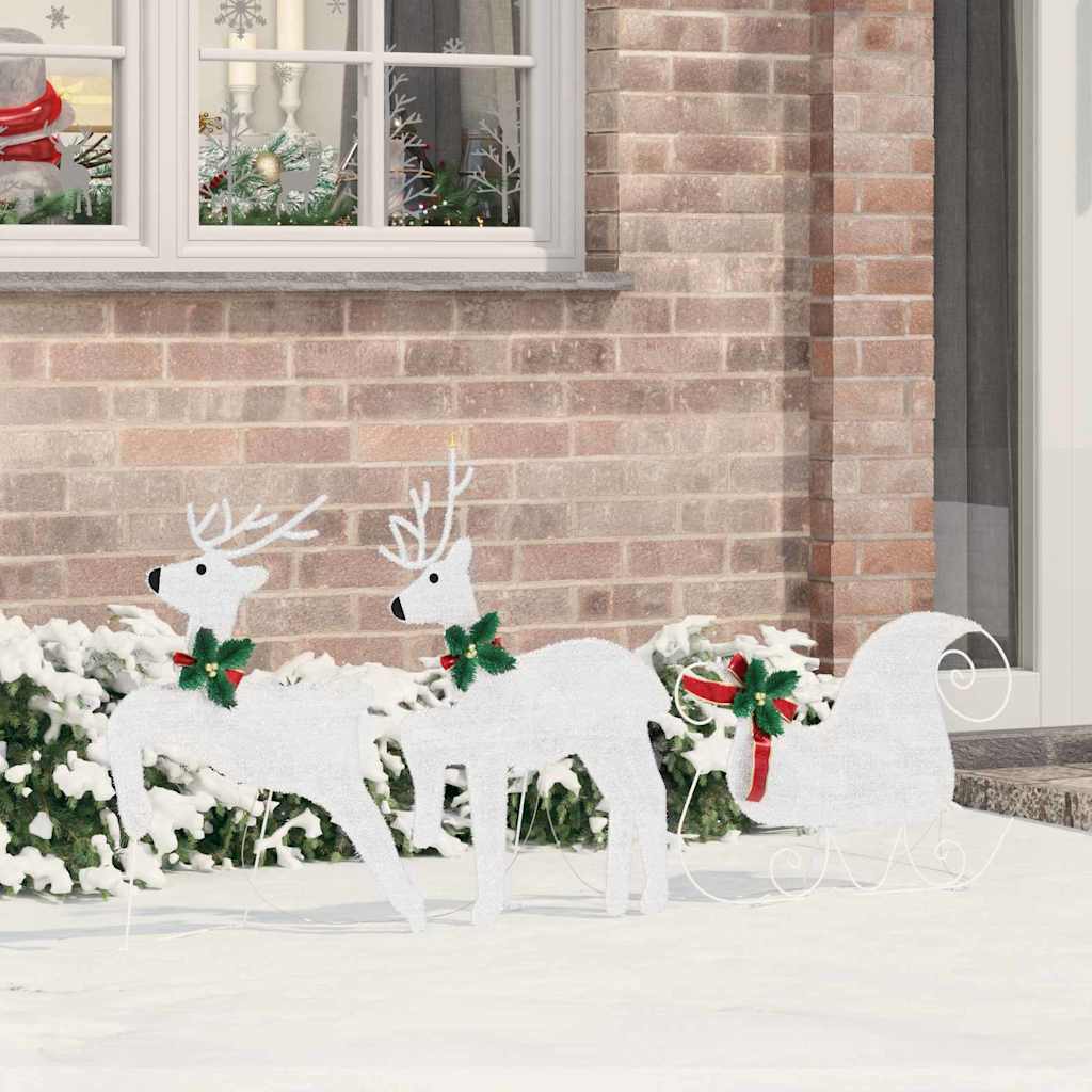 LED Reindeers 3 pcs Cold White Fabric