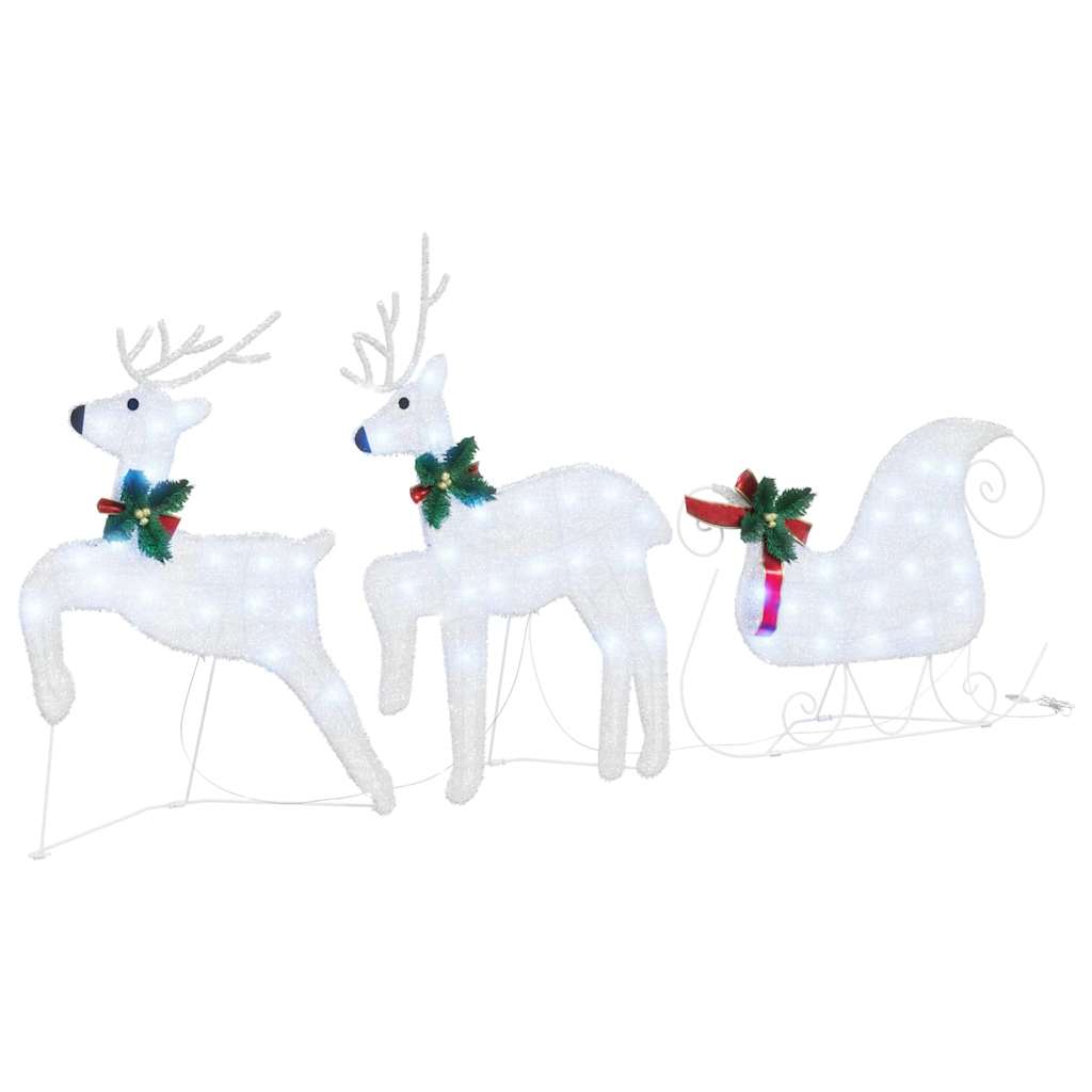 LED Reindeers 3 pcs Cold White Fabric