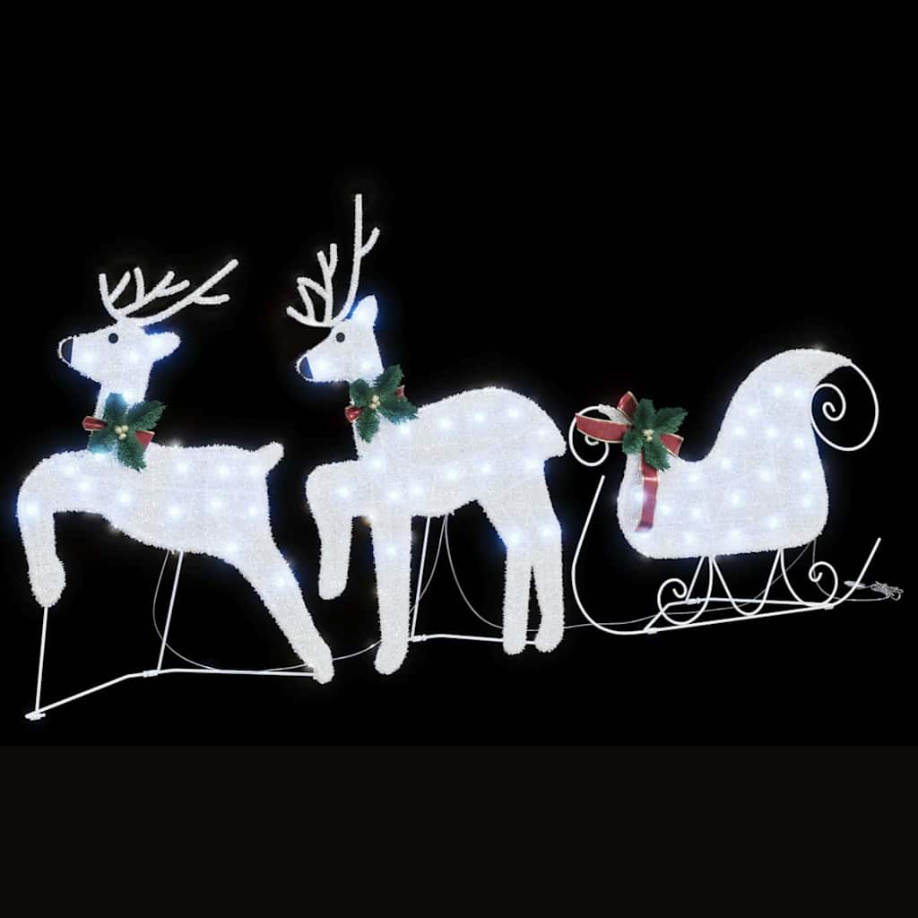 LED Reindeers 3 pcs Cold White Fabric