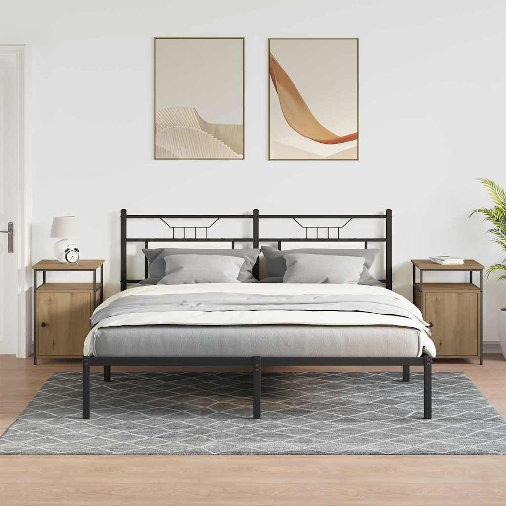 Bedside Cabinet Artisan oak Engineered Wood