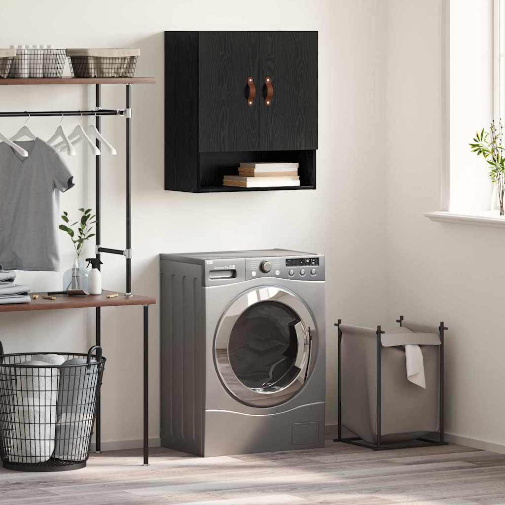 Wall Cabinet Black oak 60 x 31 x 70 cm Engineered wood