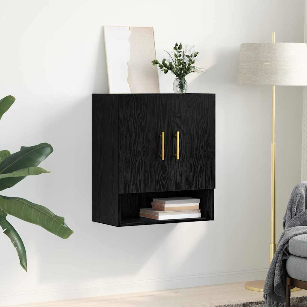 Wall Cabinet Black oak 60 x 31 x 70 cm Engineered wood
