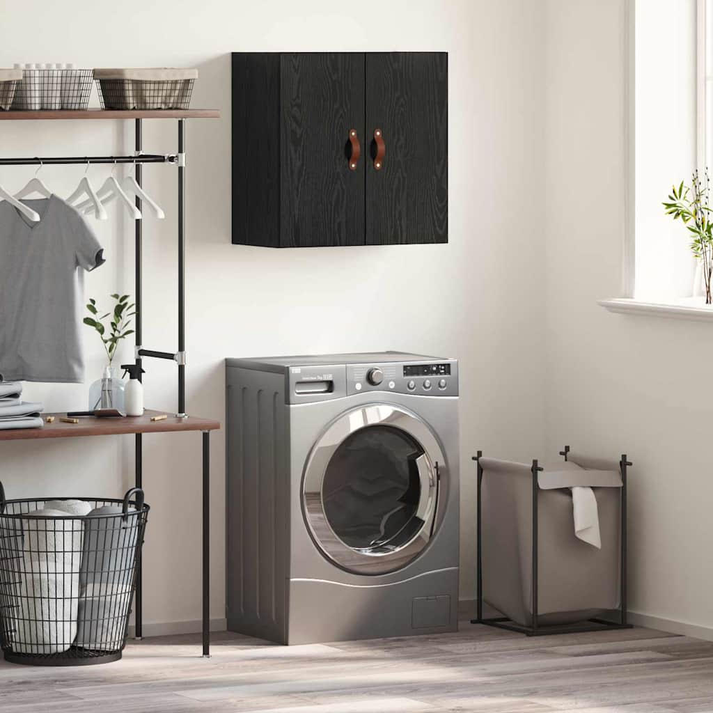 Wall Cabinet Black oak 60 x 31 x 60 cm Engineered wood