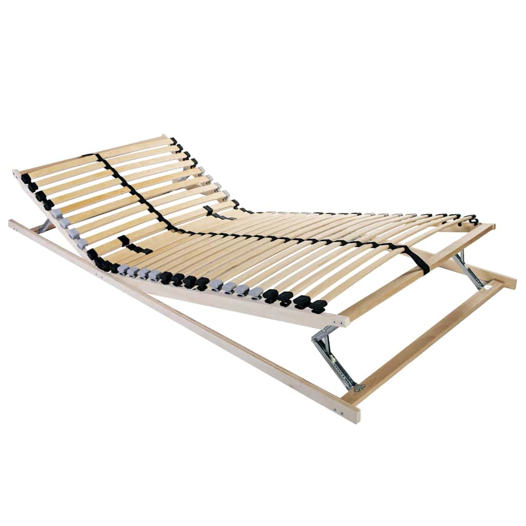 Slatted Bed Base Brown 140 x 190 cm Solid beech wood