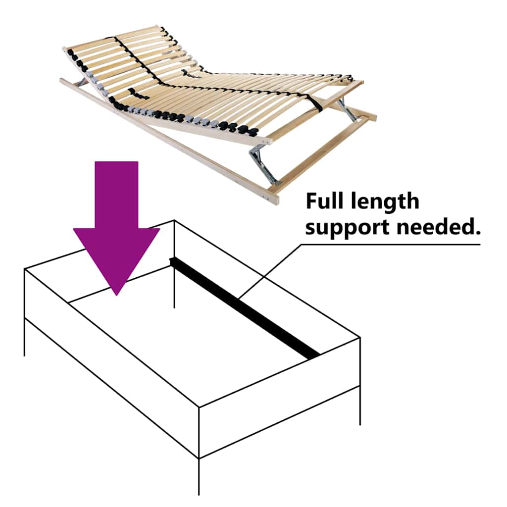 Slatted Bed Base Brown 140 x 190 cm Solid beech wood