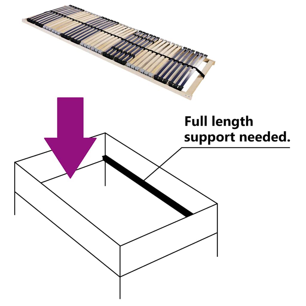 Slatted Bed Base Brown 120 x 190 cm Solid beech wood