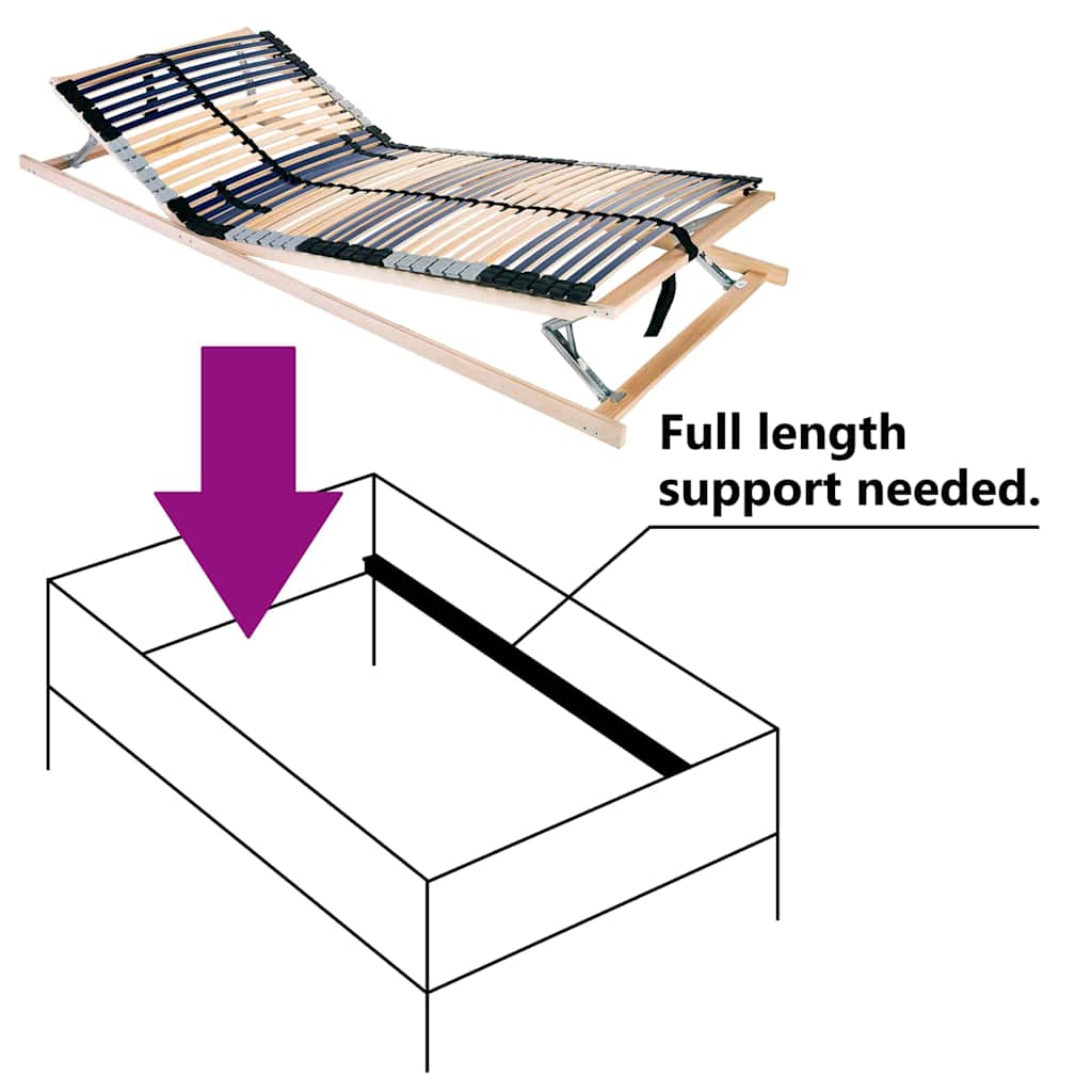 Slatted Bed Base Brown 90 x 190 cm Solid beech wood