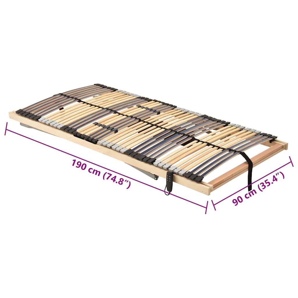 Slatted Bed Base Brown 90 x 190 cm Solid beech wood