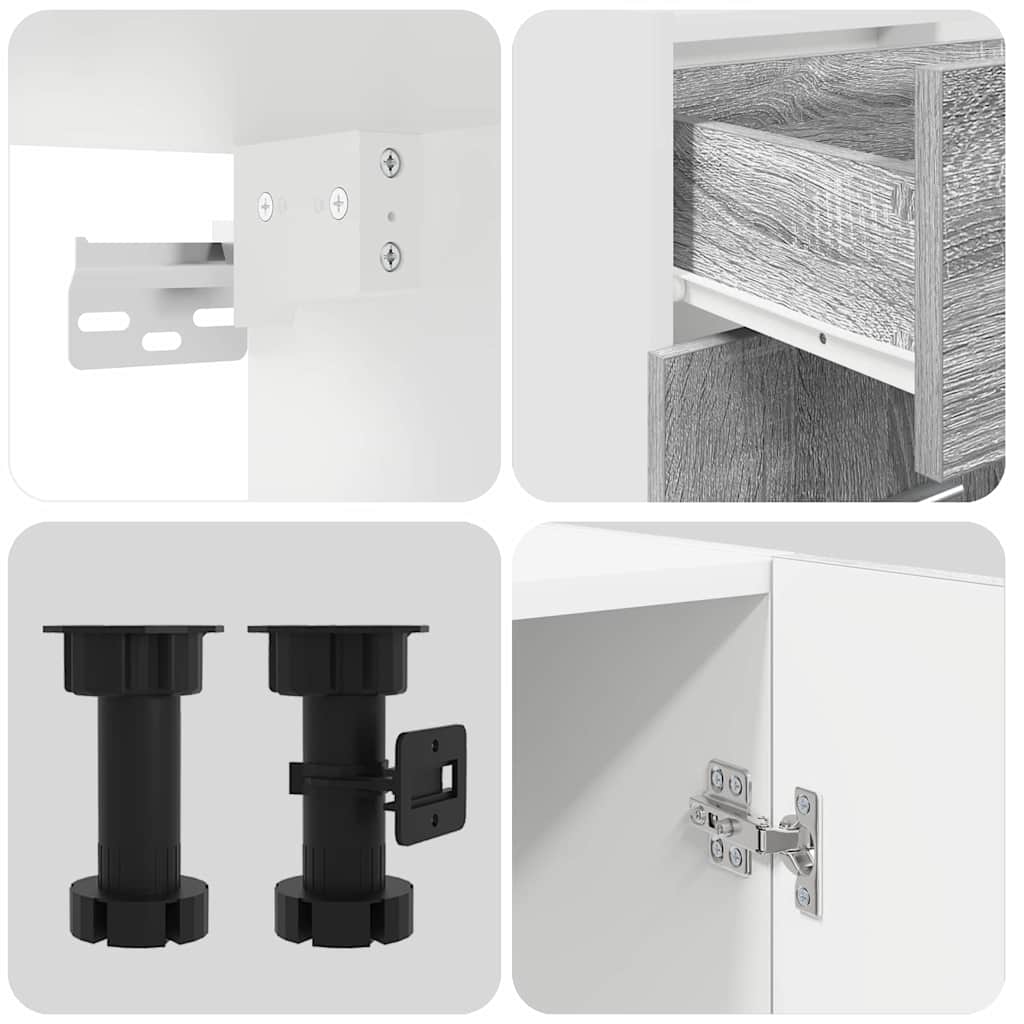 Kitchen Cabinet Set Lyon 4 pcs Grey sonoma 140 x 46 x 81.5 cm