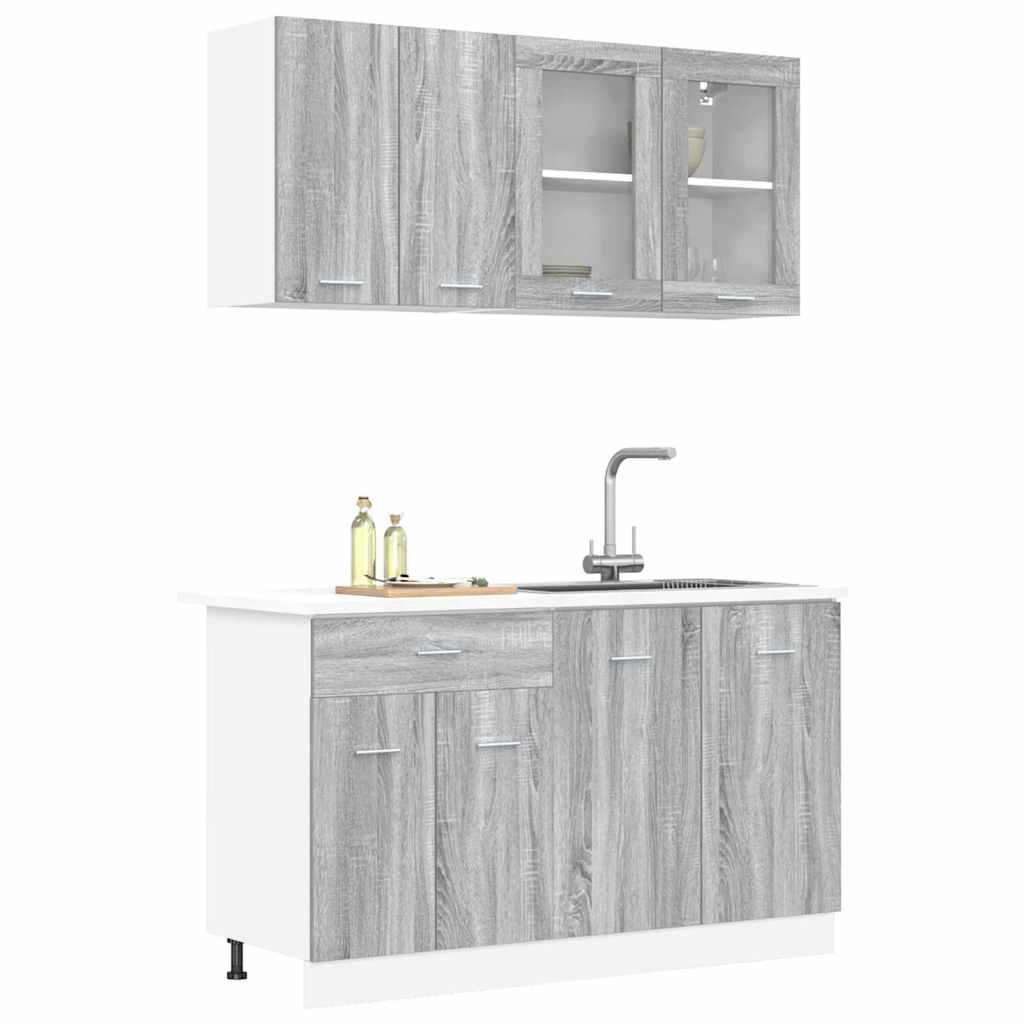 Kitchen Cabinet Set Lyon 4 pcs Grey sonoma 140 x 46 x 81.5 cm