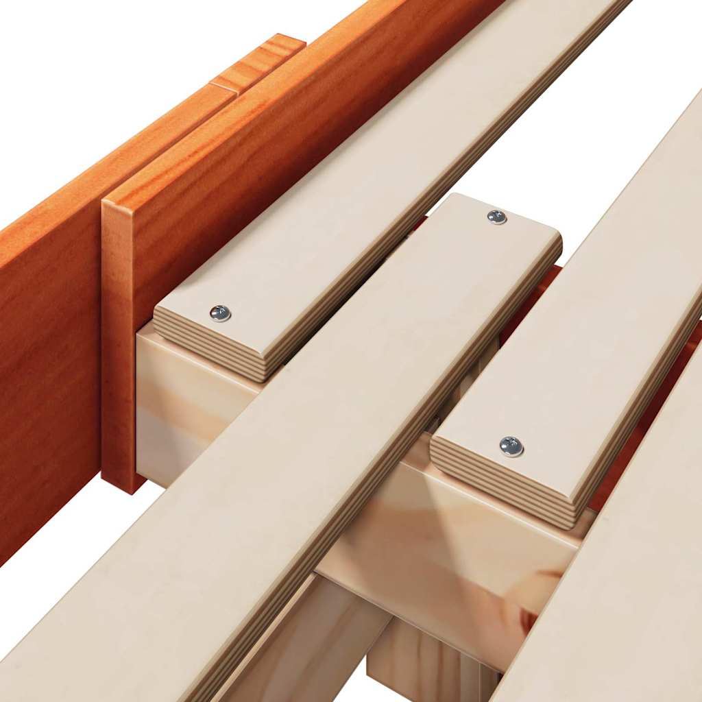 Extendable Bed Frame for Kids Wax brown 80 x 130 / 165 / 200 cm