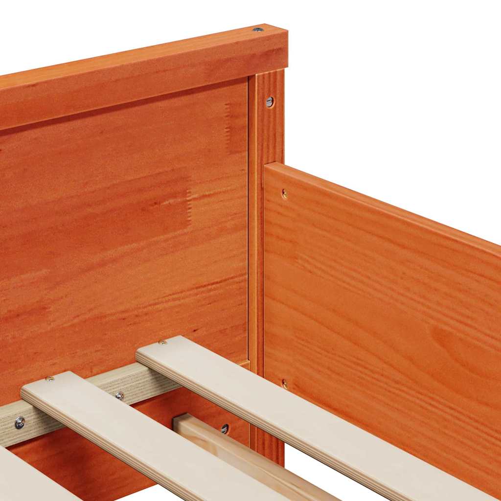 Extendable Bed Frame for Kids Wax brown 80 x 130 / 165 / 200 cm