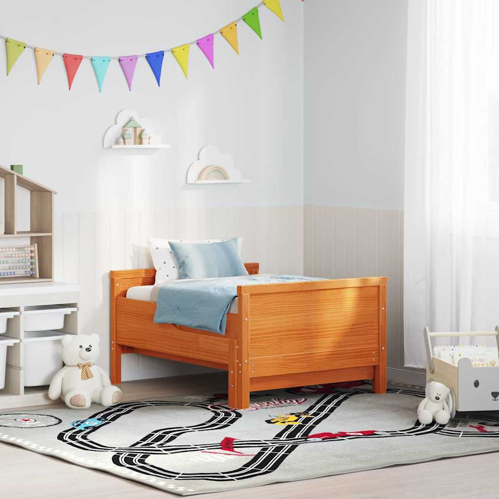 Extendable Bed Frame for Kids Wax brown 80 x 130 / 165 / 200 cm