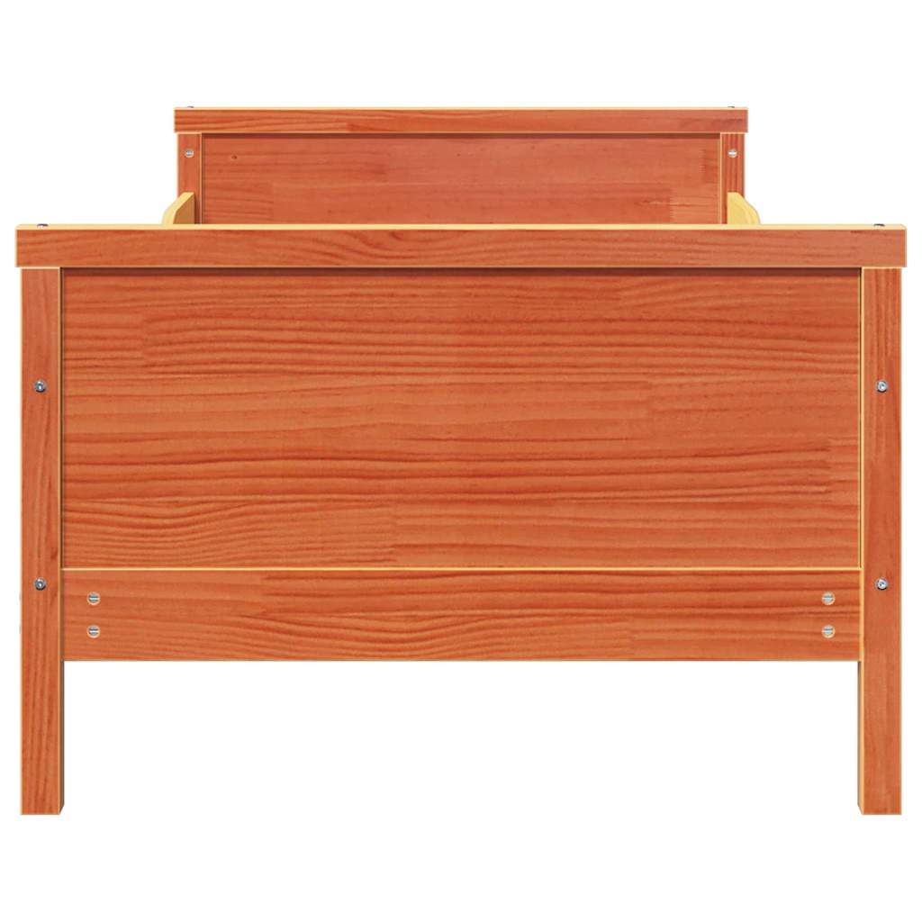 Extendable Bed Frame for Kids Wax brown 80 x 130 / 165 / 200 cm