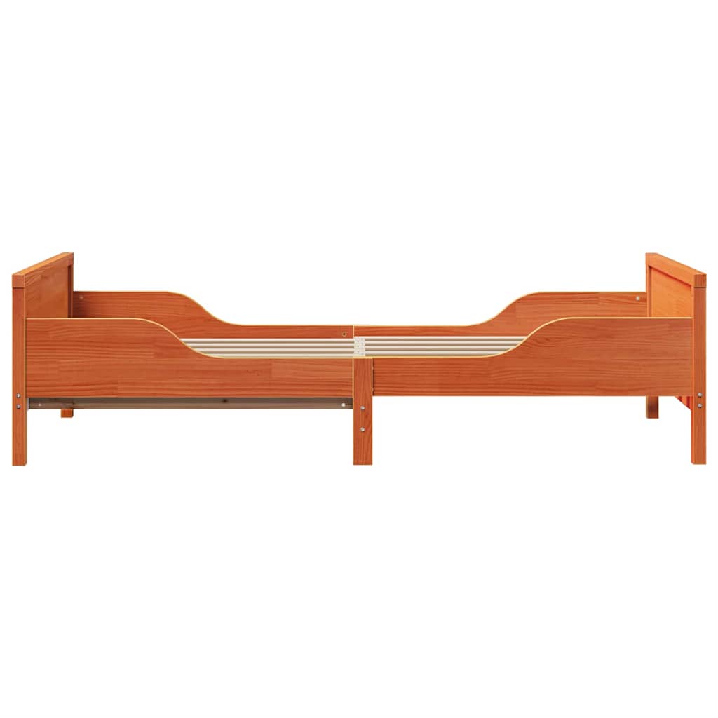 Extendable Bed Frame for Kids Wax brown 80 x 130 / 165 / 200 cm