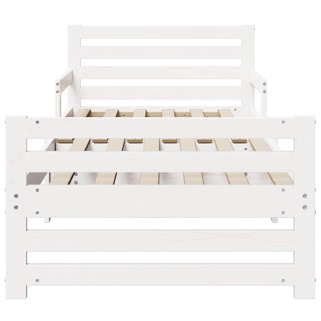 Extendable Bed Frame for Kids Other White 80 x 130 / 165 / 200 cm