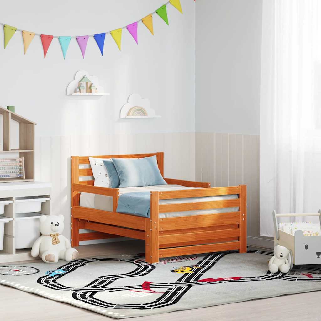 Extendable Bed Frame for Kids Wax brown 80 x 130 / 165 / 200 cm