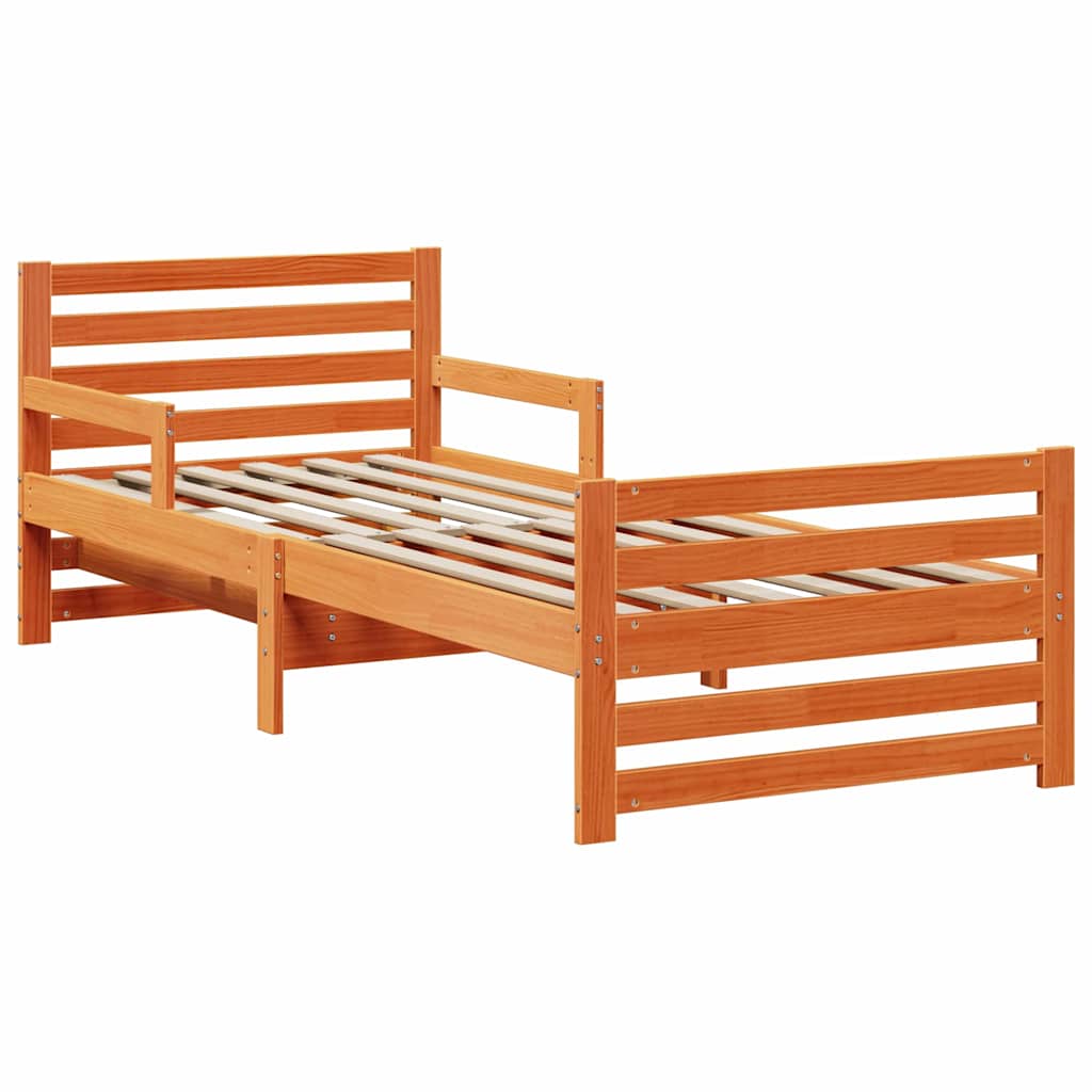 Extendable Bed Frame for Kids Wax brown 80 x 130 / 165 / 200 cm