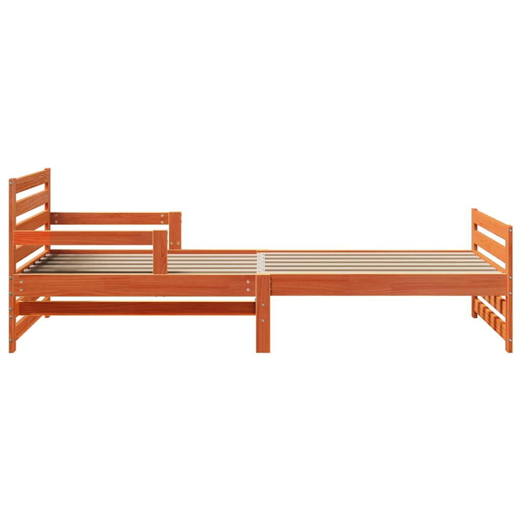 Extendable Bed Frame for Kids Wax brown 80 x 130 / 165 / 200 cm