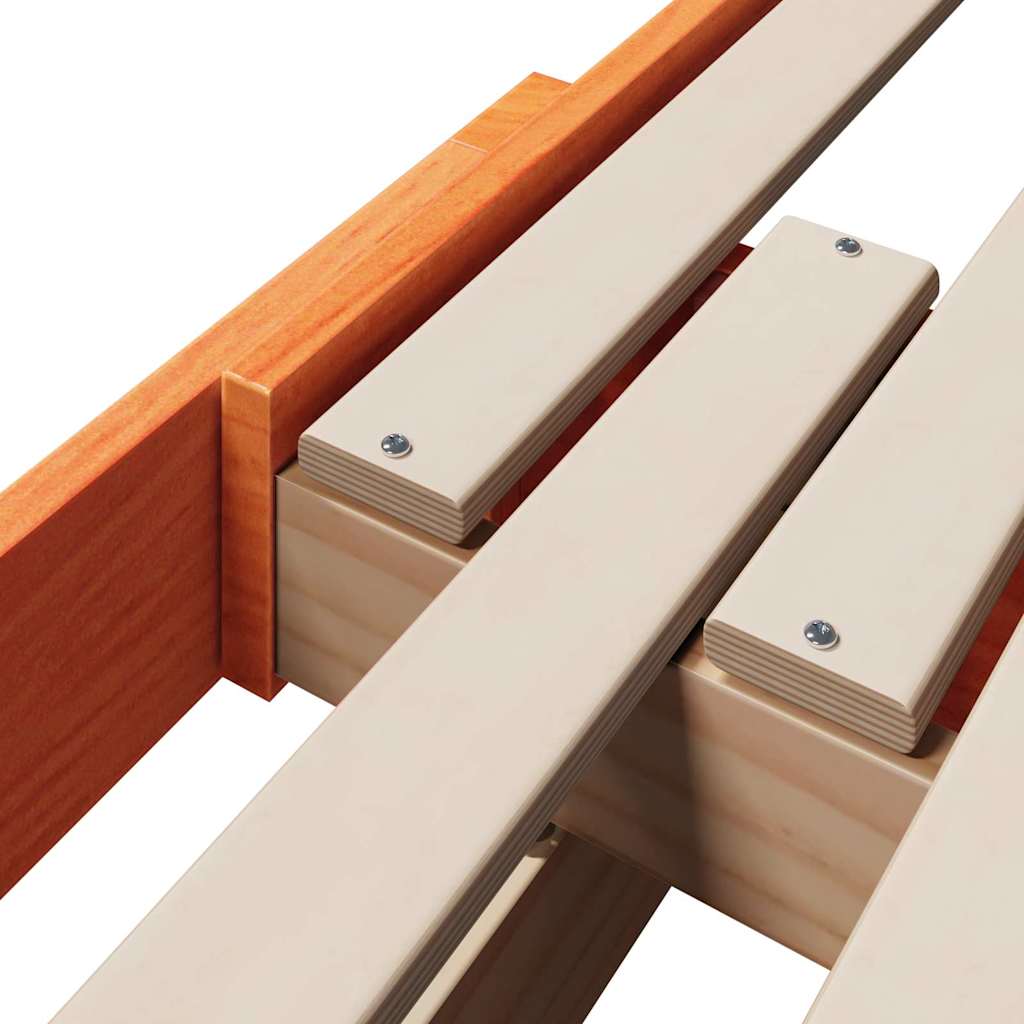 Extendable Bed Frame for Kids Wax brown 80 x 130 / 165 / 200 cm