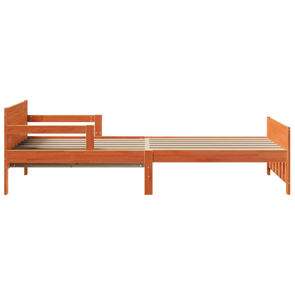 Extendable Bed Frame for Kids Wax brown 80 x 130 / 165 / 200 cm