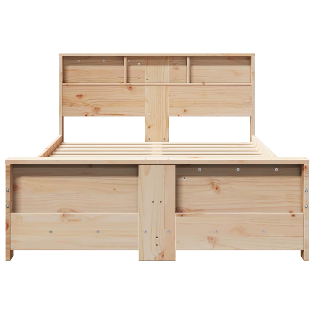 Bed Frame with Headboard Brown 120 x 200 cm Solid pine wood