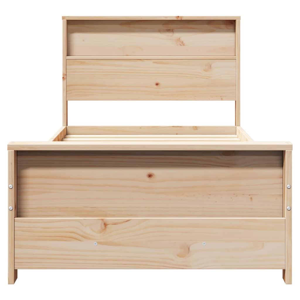 Bed Frame with Headboard Brown 80 x 200 cm Solid pine wood