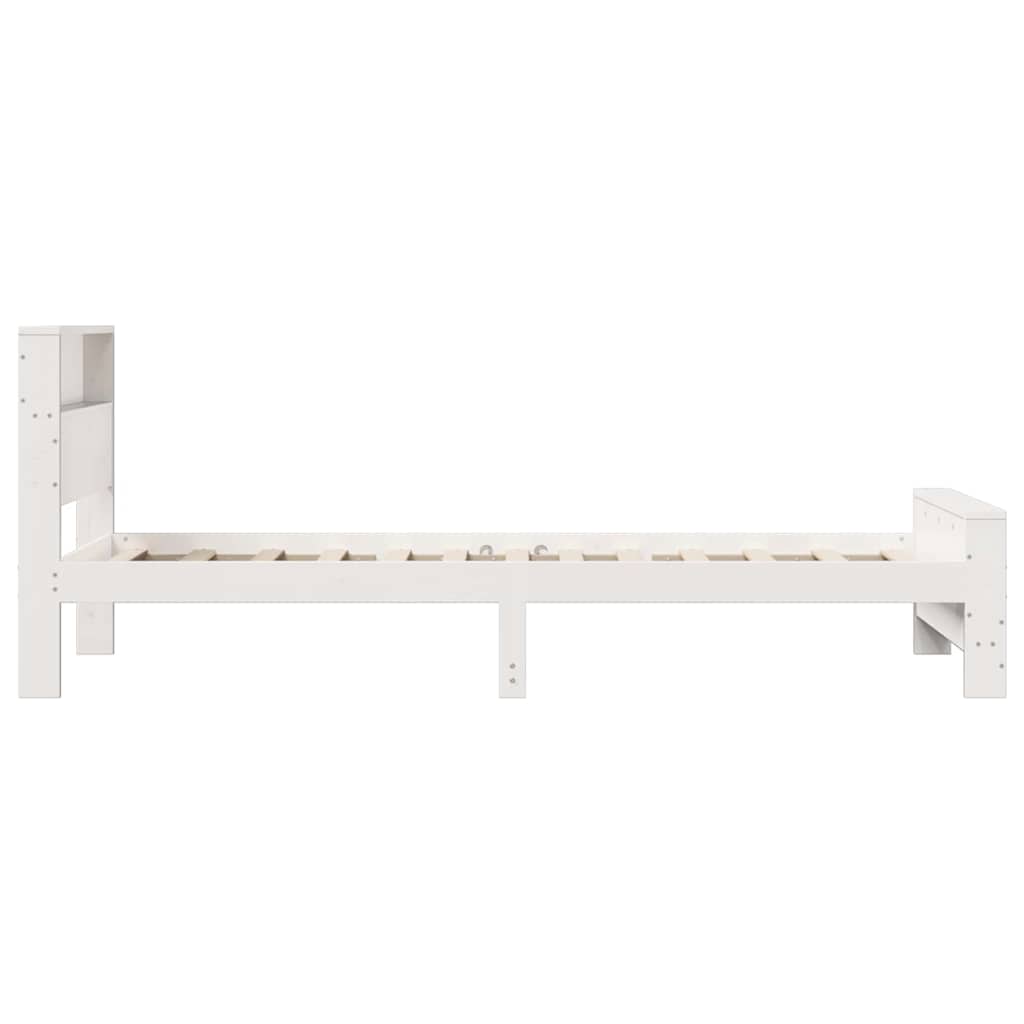 Bed Frame with Headboard White 80 x 200 cm Solid pine wood