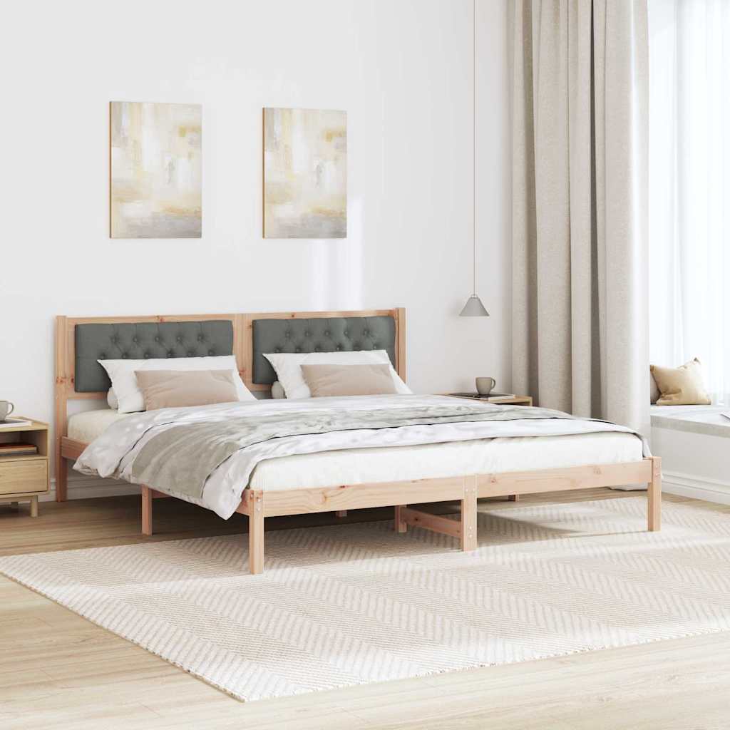 Bed Frame with Headboard Dark Grey 160 x 200 cm Fabric