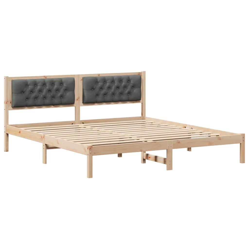 Bed Frame with Headboard Dark Grey 160 x 200 cm Fabric