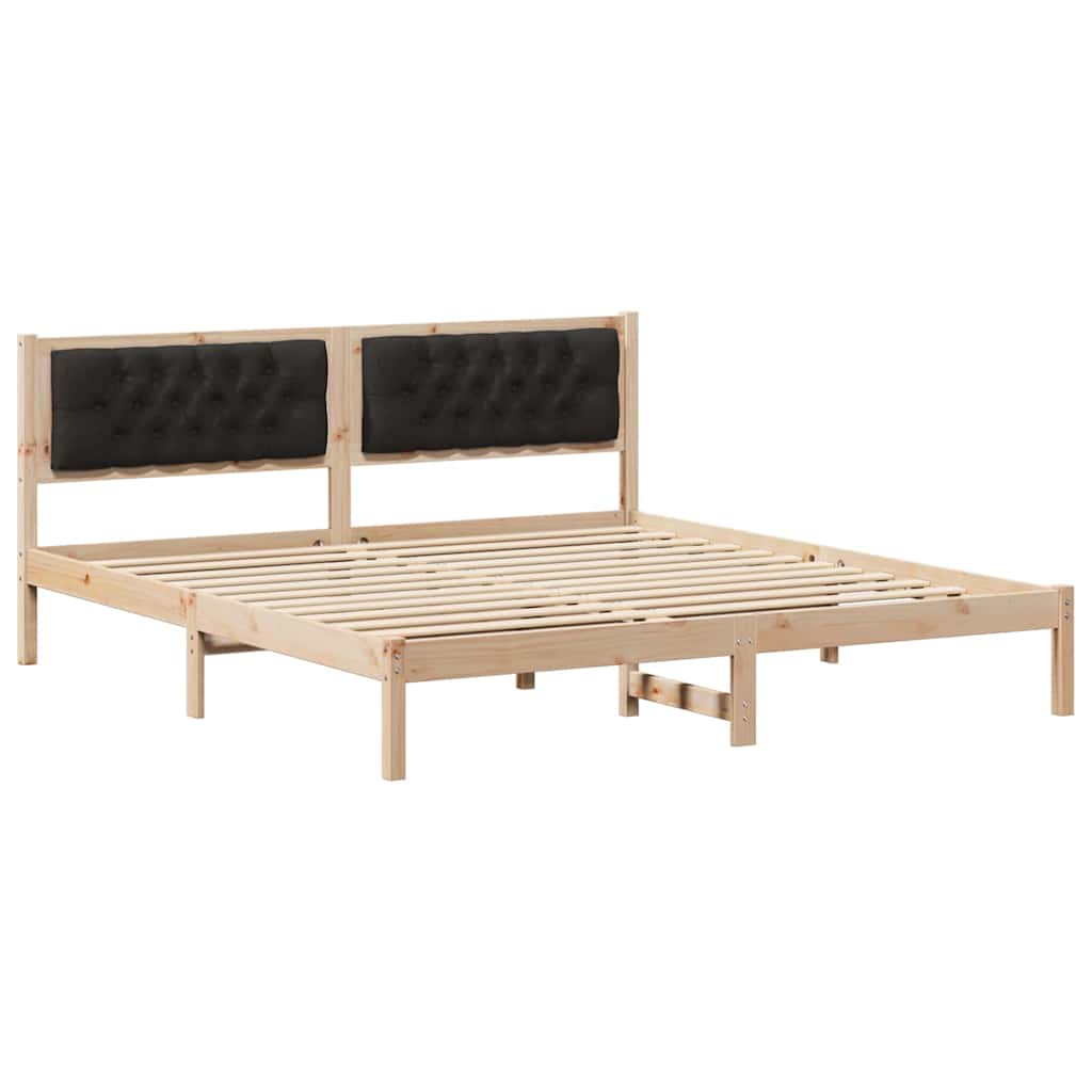 Bed Frame with Headboard Black 160 x 200 cm Fabric