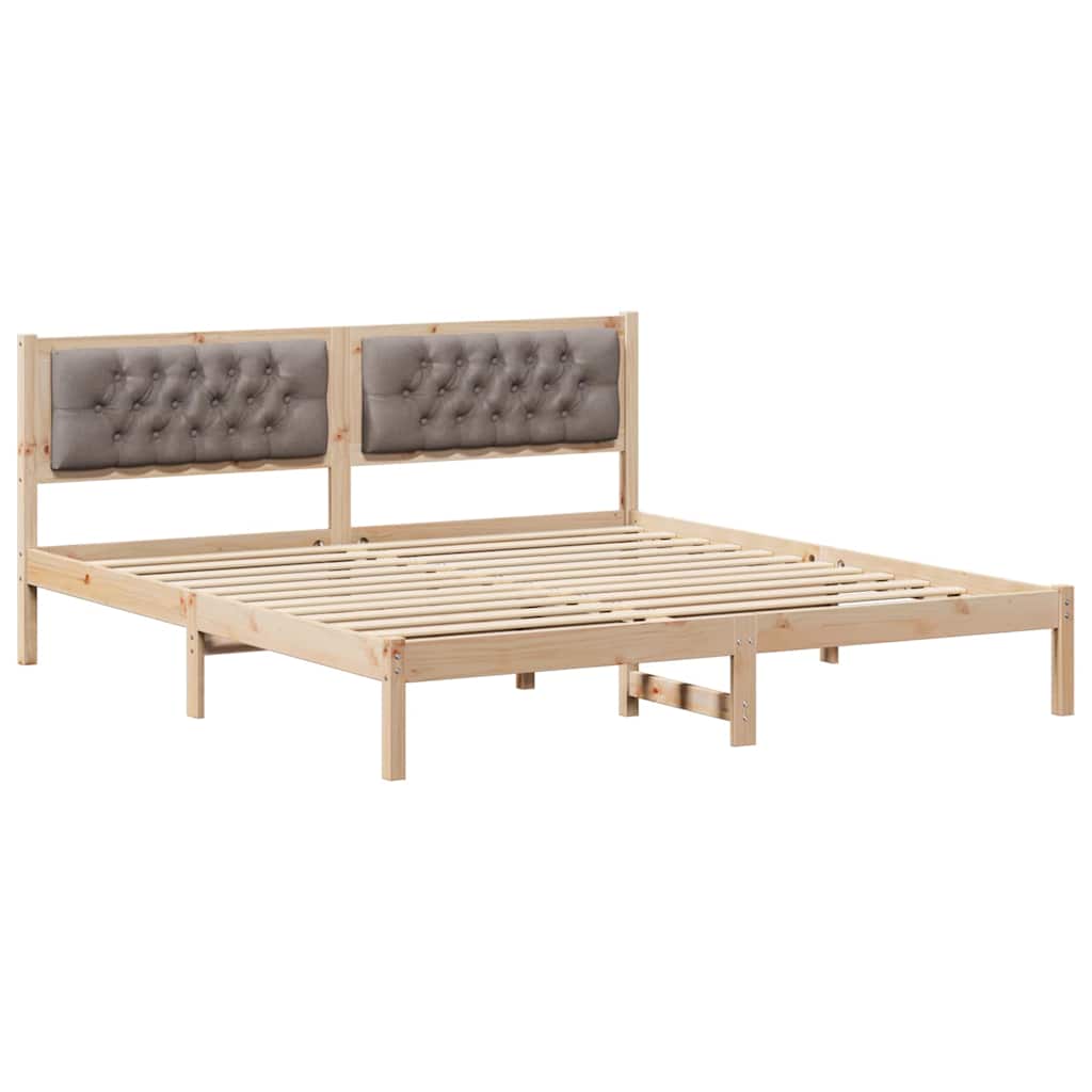 Bed Frame with Headboard Taupe 160 x 200 cm Fabric