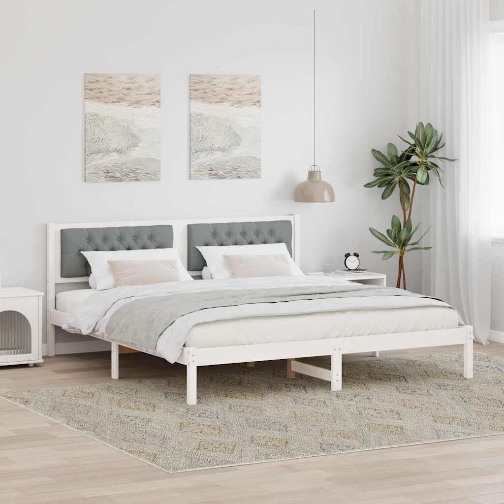Bed Frame with Headboard Light Grey 160 x 200 cm Fabric