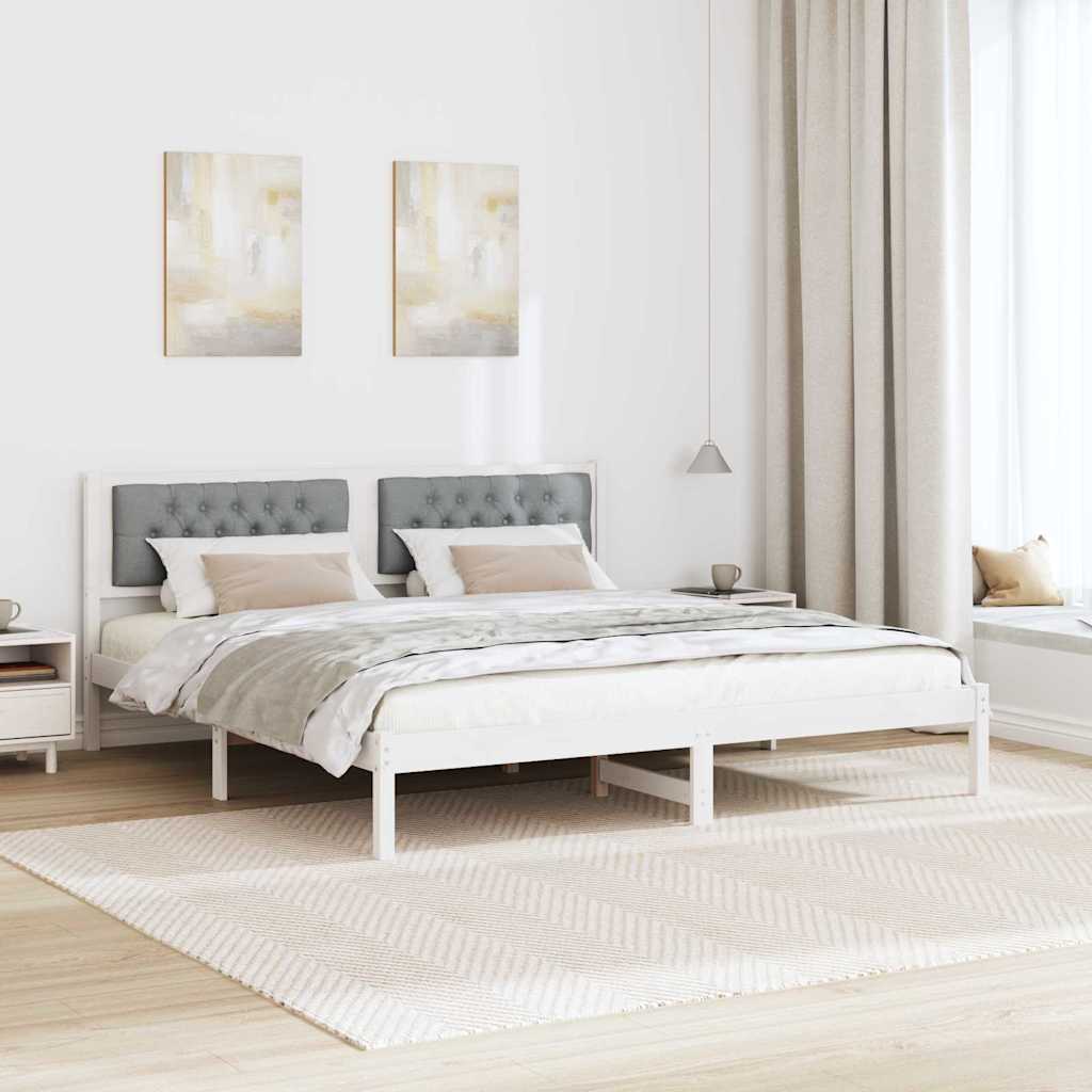 Bed Frame with Headboard Light Grey 160 x 200 cm Fabric