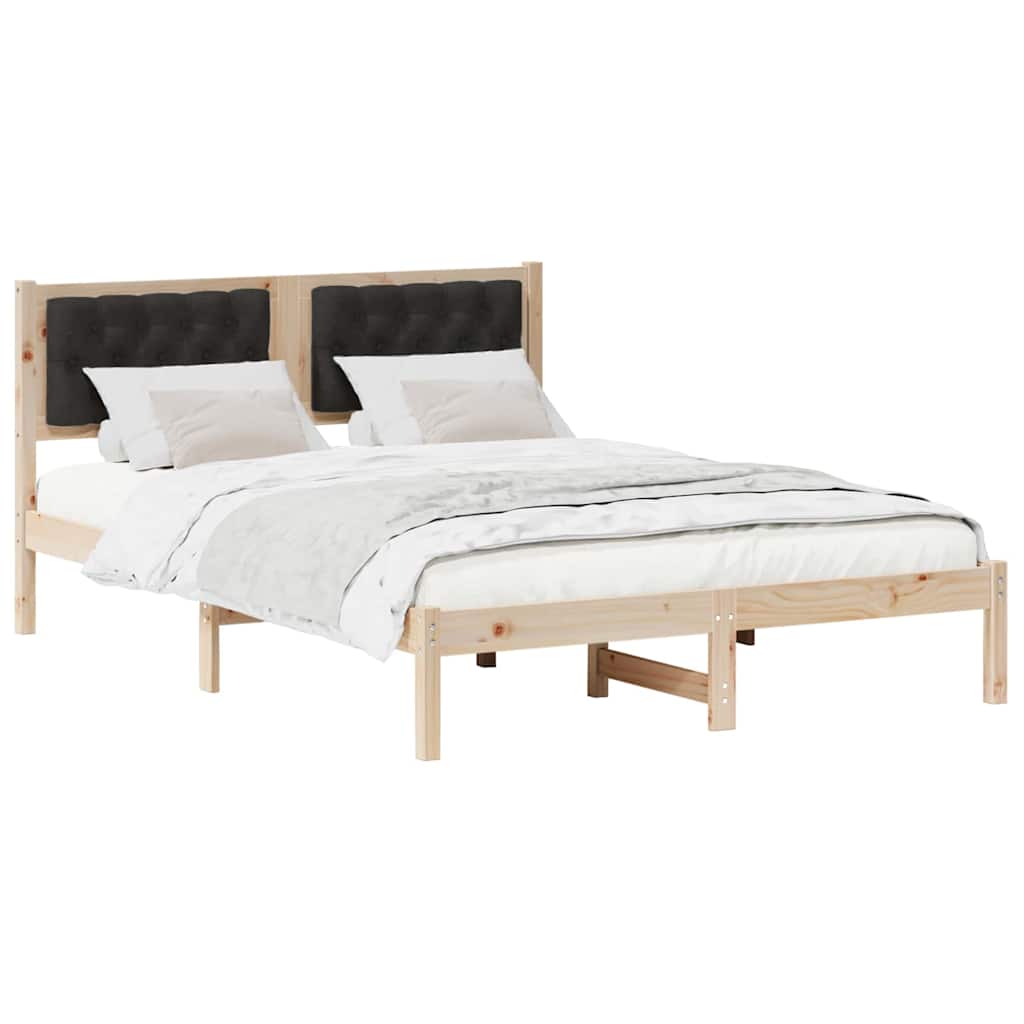 Bed Frame with Headboard Black 150 x 200 cm Fabric