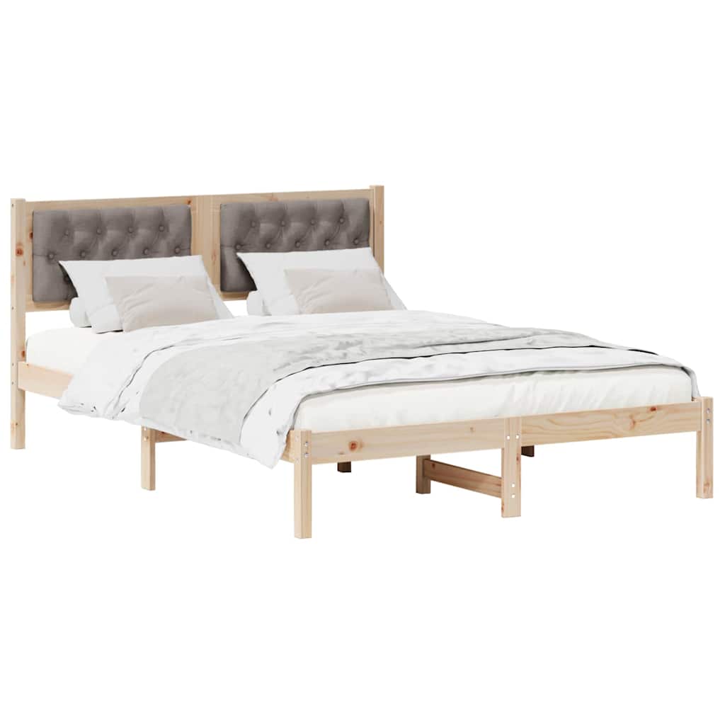 Bed Frame with Headboard Taupe 150 x 200 cm Fabric