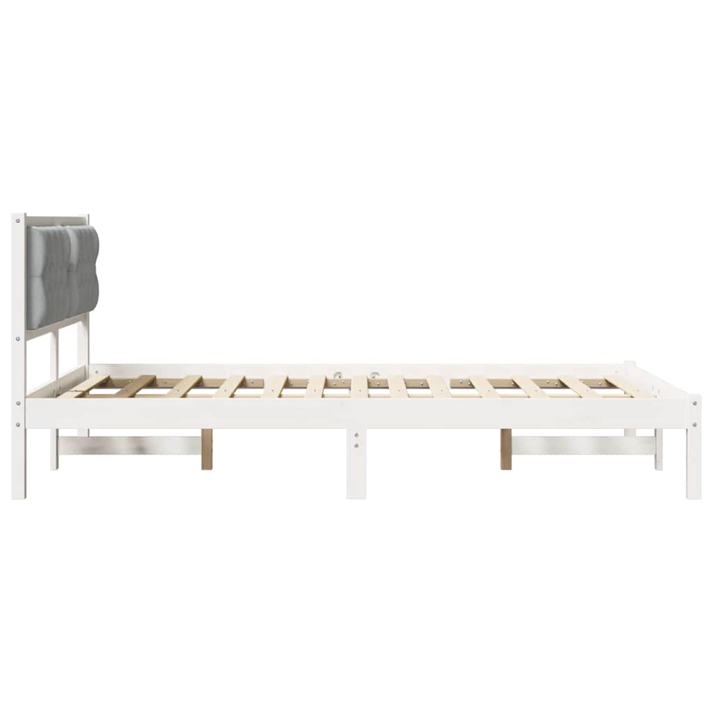 Bed Frame with Headboard Light Grey 150 x 200 cm Fabric