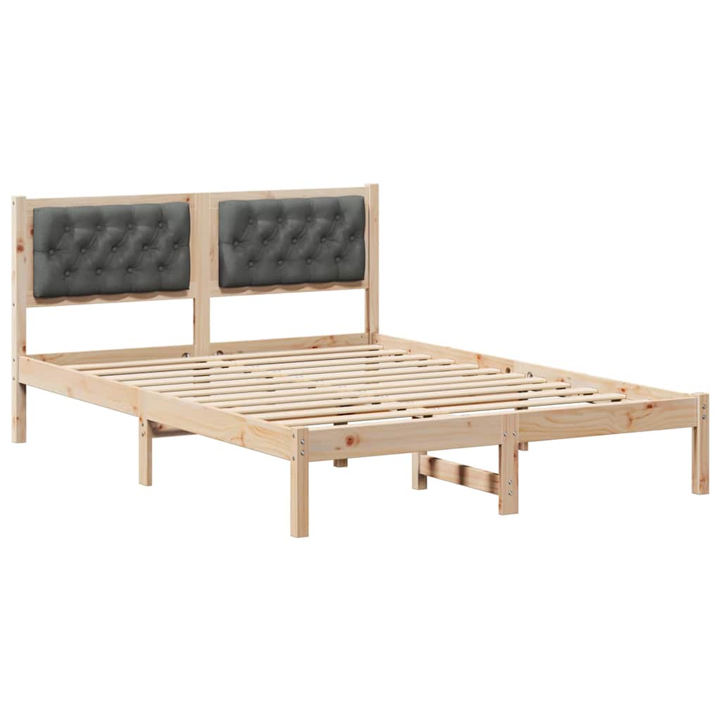 Bed Frame with Headboard Dark Grey 140 x 200 cm Fabric
