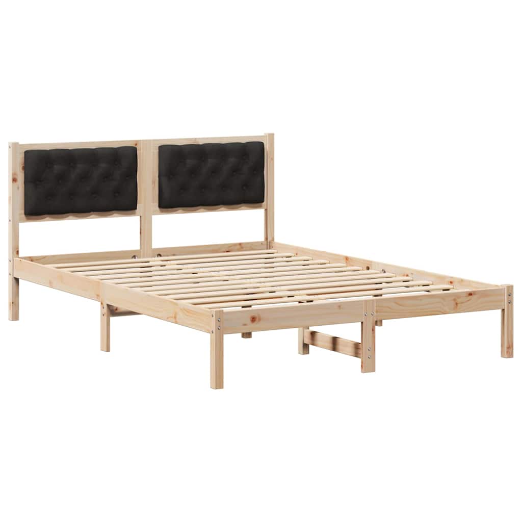Bed Frame with Headboard Black 140 x 200 cm Fabric