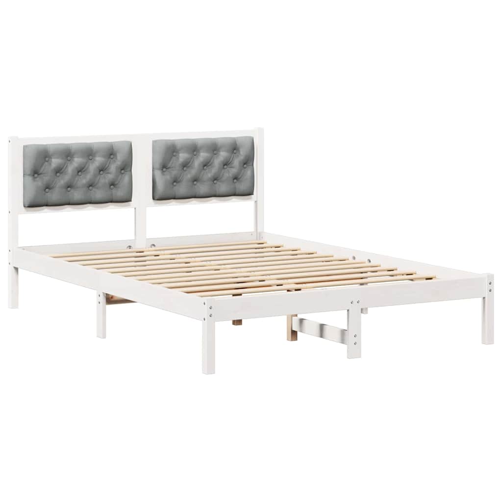 Bed Frame with Headboard Light Grey 140 x 200 cm Fabric