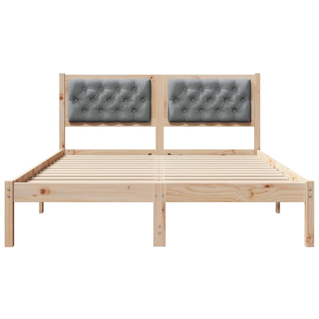 Bed Frame with Headboard Light Grey 140 x 190 cm Fabric