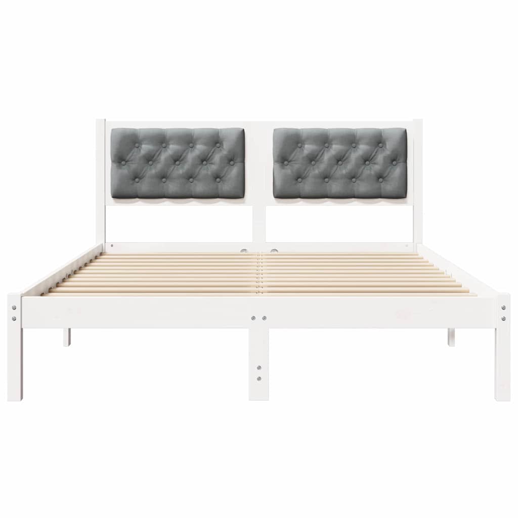 Bed Frame with Headboard Light Grey 140 x 190 cm Fabric