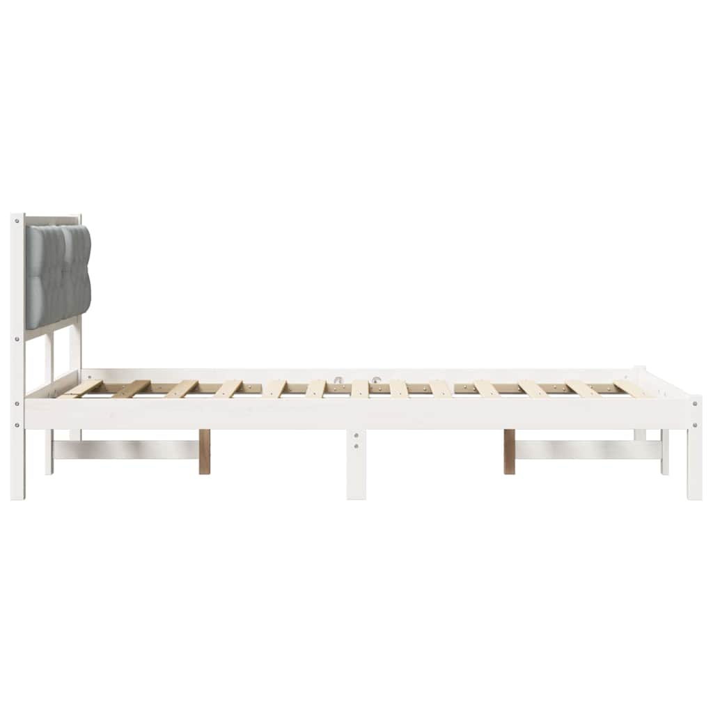 Bed Frame with Headboard Light Grey 135 x 190 cm Fabric