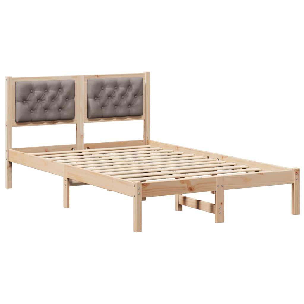 Bed Frame with Headboard Taupe 120 x 190 cm Fabric