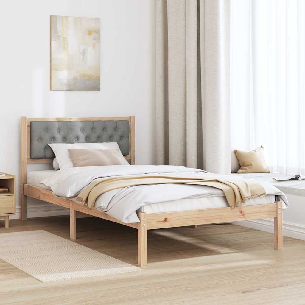 Bed Frame with Headboard Light Grey 100 x 200 cm Fabric