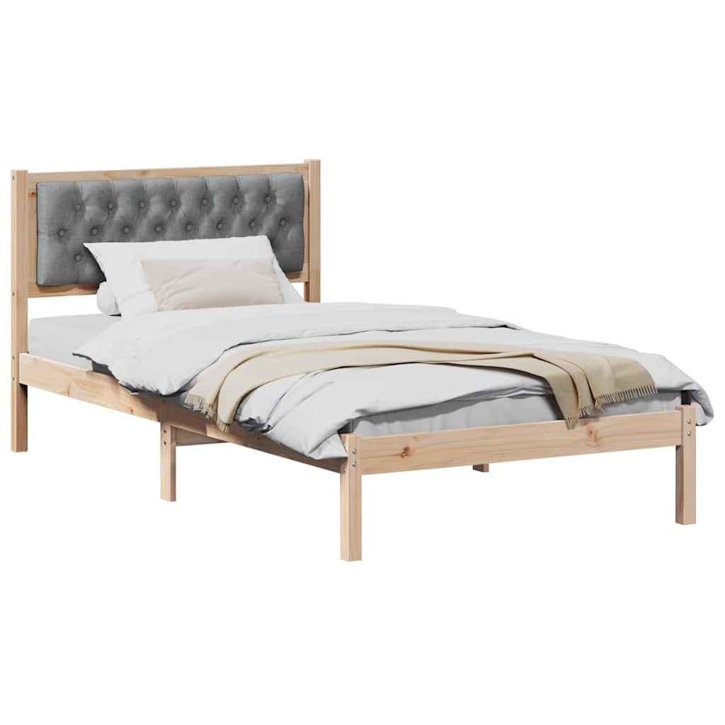 Bed Frame with Headboard Light Grey 100 x 200 cm Fabric