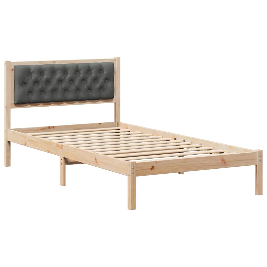Bed Frame with Headboard Dark Grey 100 x 200 cm Fabric