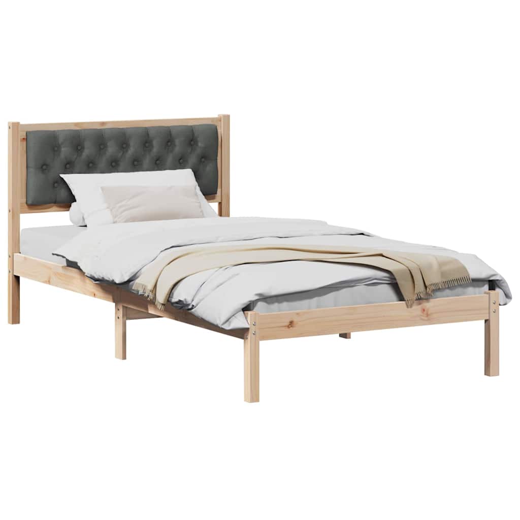 Bed Frame with Headboard Dark Grey 100 x 200 cm Fabric