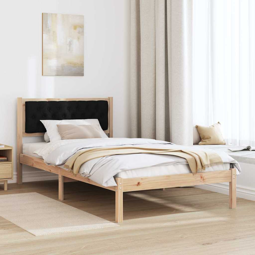 Bed Frame with Headboard Black 100 x 200 cm Fabric